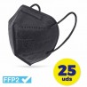 CAJA DE MASCARILLAS FFP2 CLUB NÁUTICO 25 UNIDADES - COLOR NEGRO - ENVASADAS DE FORMA INDIVIDUAL - 5 CAPAS PROTECCIÓN