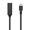 Cable Alargador USB 3.0 Aisens A105-0409/ USB Macho - USB Hembra/ 15m/ Negro