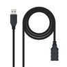 Cable Alargador USB 3.0 Nanocable 10.01.0901-BK/ USB Macho - USB Hembra/ 1m/ Negro