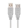 Cable Alargador USB Nanocable 10.01.203/ USB Macho - USB Hembra/ 1.8m/ Beige