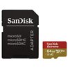 Tarjeta de Memoria SanDisk Extreme 64GB microSD XC UHS-I con Adaptador/ Clase 10/ 160MBs