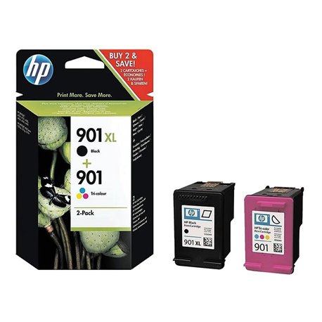 Cartucho de Tinta Original HP nº901 XL Alta Capacidad Multipack/ Negro/ Tricolor