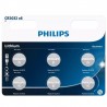 Pack de 6 Pilas de Botón Philips CR2032 3V