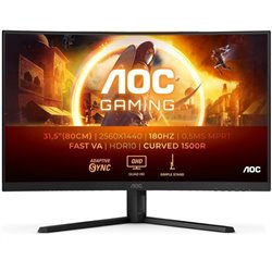 Monitor Gaming Curvo AOC CQ32G4VE 31.5'/ QHD/ 0.5ms/ 180Hz/ VA/ Negro