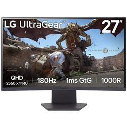 Monitor Gaming Curvo LG UltraGear 27GS60QC-B 27'/ QHD/ 1ms/ 180Hz/ VA/ Negro