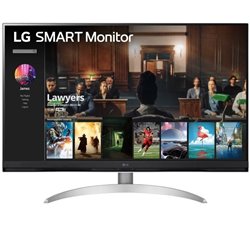 Smart Monitor LG 32SQ700S-W 31.5'/ 4K/ Smart TV/ Multimedia/ Regulable en altura/ Plata y Blanco