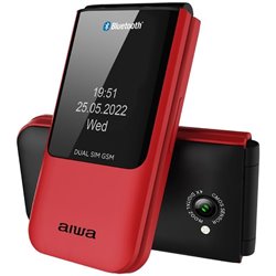 Teléfono Móvil Aiwa FP-24RD para Personas Mayores/ Rojo