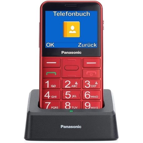 Teléfono Móvil Panasonic KX-TU155EXRN para Personas Mayores/ Rojo