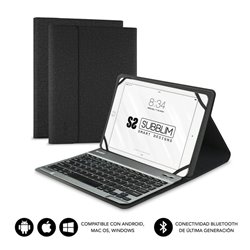 Funda con Teclado Subblim Keytab Pro Bluetooth para Tablets de 10.1'-10.8'/ Negra