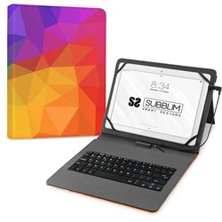 Funda con Teclado Subblim Keytab USB 11' Triángulos USB para Tablets de 11'